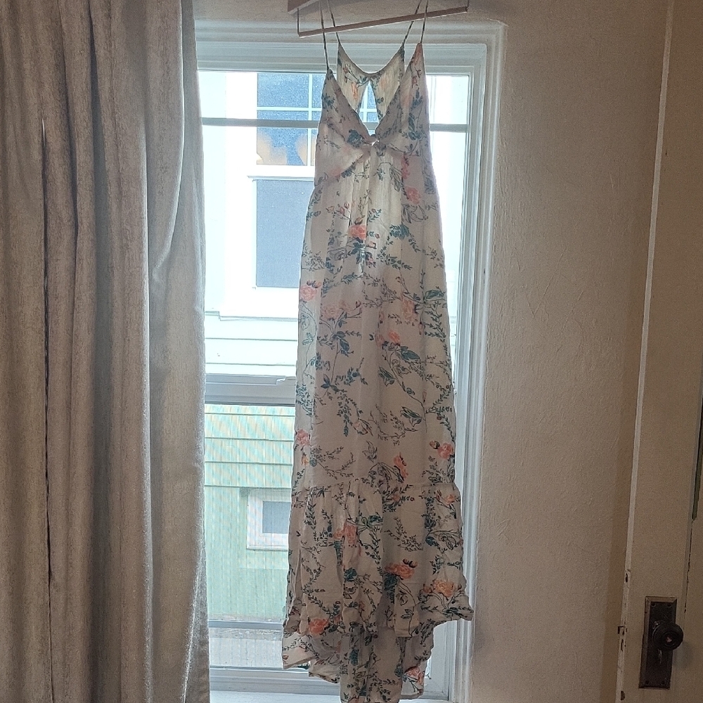 Billabong floral print ruffled high low dress size L